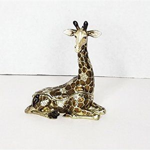 Bejeweled ZEKE Enamel Giraffe Large Trinket Box, Jewelry Box
